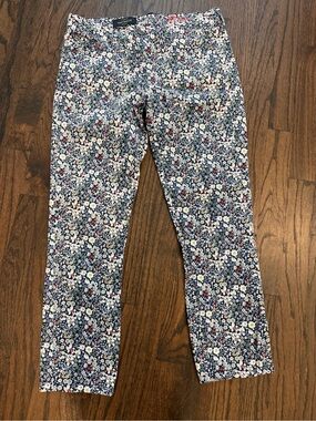 J. Crew Navy Floral Toothpick Ankle Pants